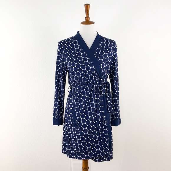 kate spade Other - Kate Spade Blue Large Dot Print Wrap Robe